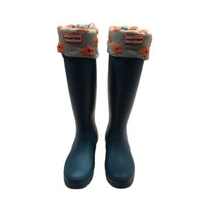 Hunter Turquoise Original Matte Tall Boot with Inserts. Size EU 37 US 6